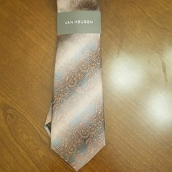 Van Heusen Patterned Tie - Coral Ombre Paisley NWT - Picture 2 of 6
